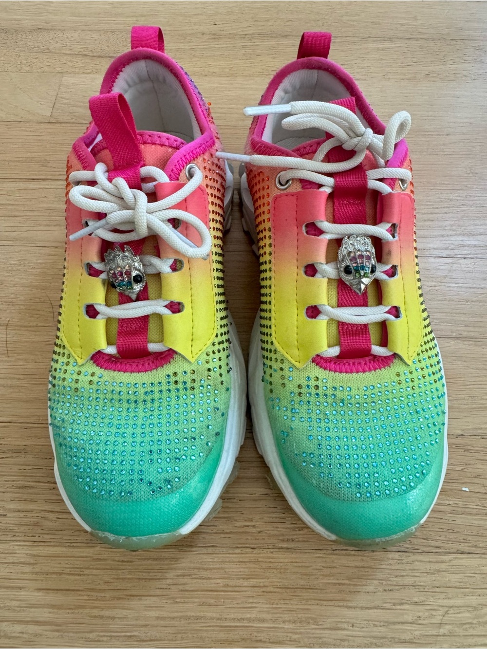 Kurt Geiger Mini Lettie Crystal Sneakers Rainbow Rhinestone